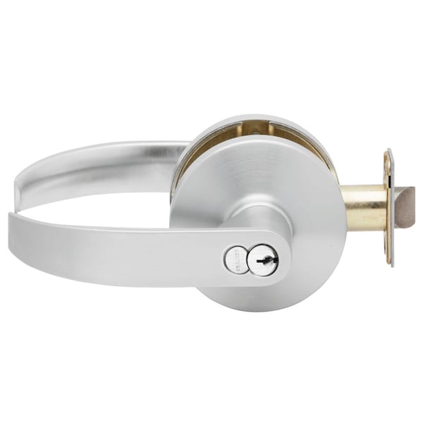 Grade 2 Cylindrical Lock, Entry/Office Function, SFIC Prep With Construction Core, Quantum Lever, St